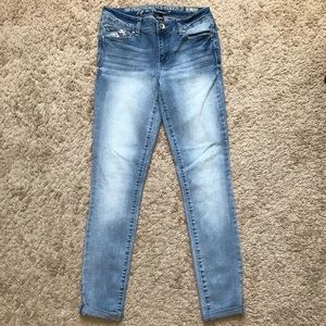 REWASH Embroidered Skinny Jeans